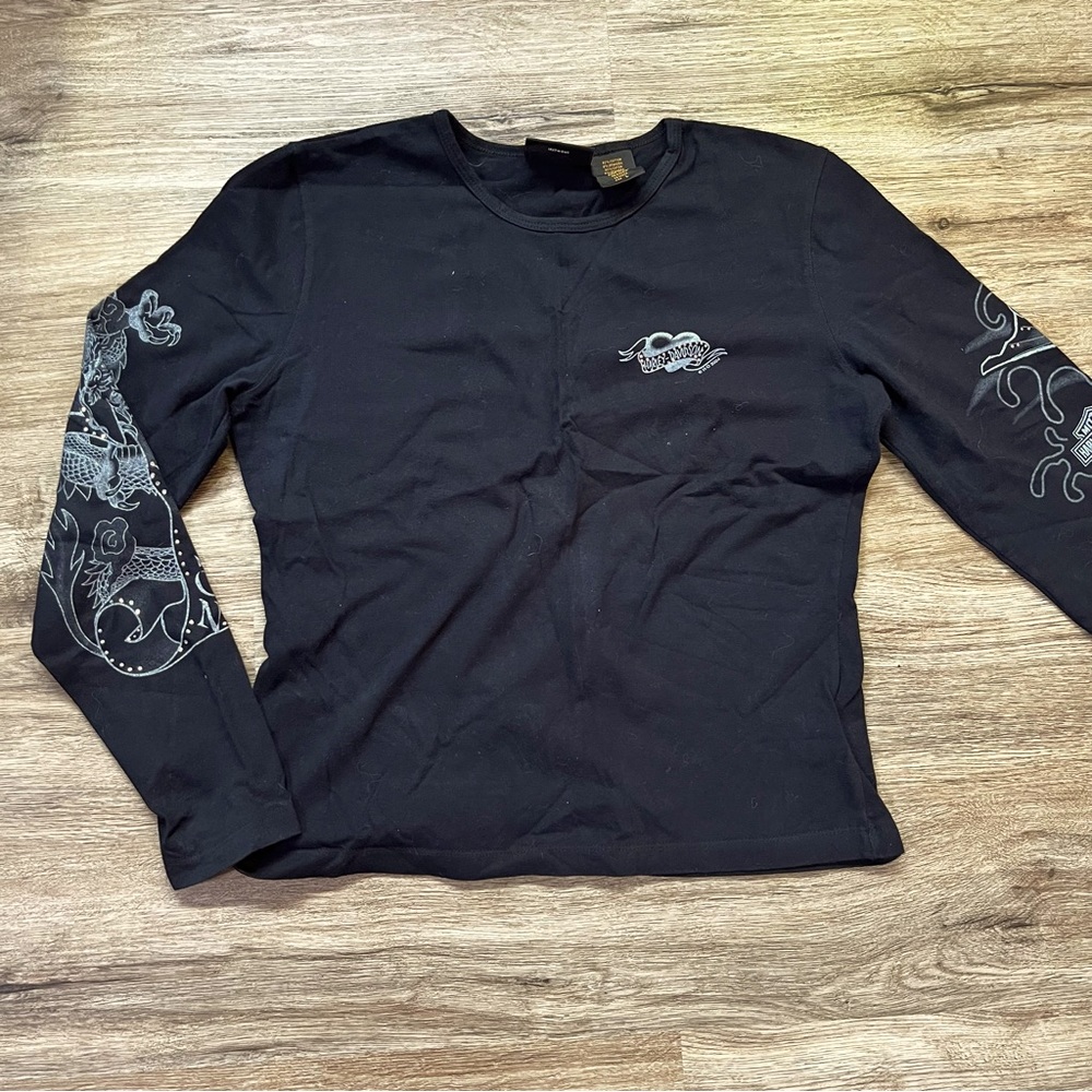 Harley Davidson black long sleeve womens size L